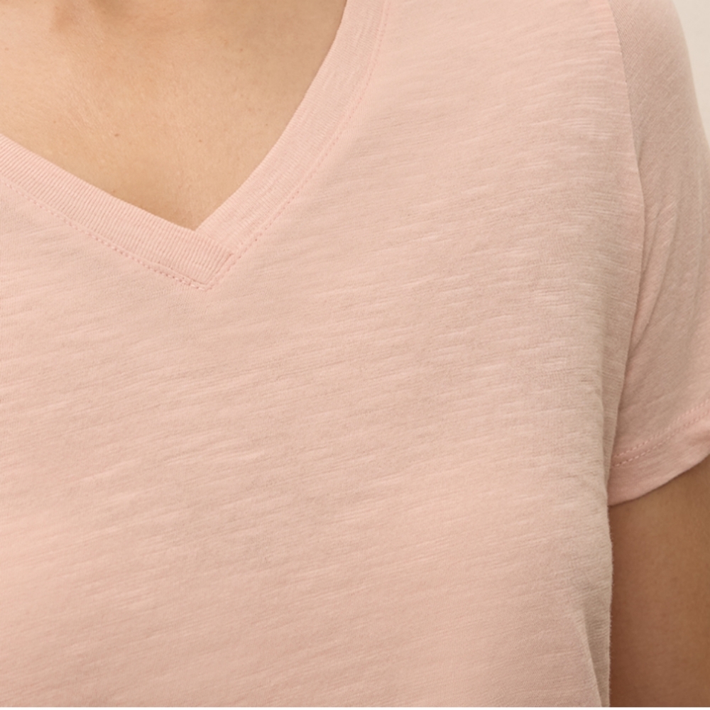 Pact Pink Fitted Short Sleeve Tee